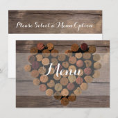 素朴なワインのコルク メニューカード メニュー (正面/裏面)