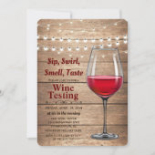 素朴なワインの試飲のひもは招待状をつけます 招待状 (正面)
