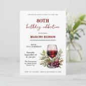 素朴なワイングラス 80歳の誕生日サプライズパーティー 招待状 (スタンド正面)