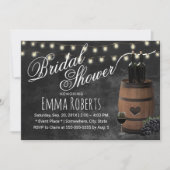 素朴なワインバー レンガの黒板を使った ブライダルシャワー 招待状 (正面)