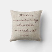 素朴なワイン・ボトルのコルクおよびコルクせん抜き クッション (裏面)