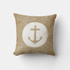 素朴なヴィンテージのいかり クッション