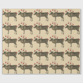 素朴なヴィンテージのクリスマスのトナカイ(Med。 イメージ) ラッピングペーパー (フラット)