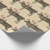 素朴なヴィンテージのクリスマスのトナカイ(Med。 イメージ) ラッピングペーパー (角)