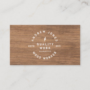 素朴なヴィンテージのタイポグラフィの暗い木製のモダンなミニマル 名刺