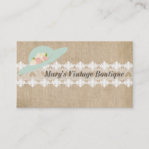 素朴なヴィンテージのバーラップのブティックの名刺 名刺
