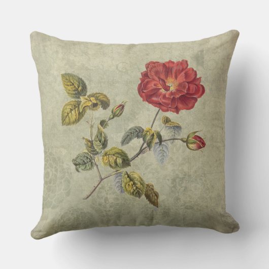 素朴なヴィンテージのフランス人のバラのエレガントな国 クッション (裏面)