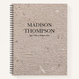 素朴なヴィンテージのベージュ紙 ミニマル エレガント ノートブック