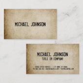 素朴なヴィンテージの古いペーパーグランジなフォントスタイル 名刺 (正面/裏面)