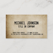 素朴なヴィンテージの古いペーパーグランジなフォントスタイル 名刺 (裏面)