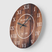 素朴なヴィンテージの暗い木製の姓の農家 ラージ壁時計 (傾斜)