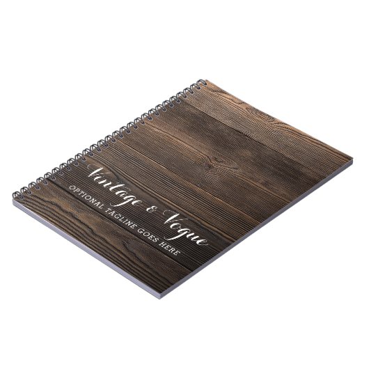 素朴なヴィンテージの木製のエレガントな国の農場のブティック ノートブック (左側)