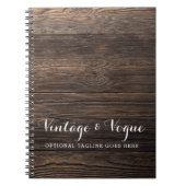 素朴なヴィンテージの木製のエレガントな国の農場のブティック ノートブック (正面)
