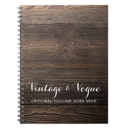 素朴なヴィンテージの木製のエレガントな国の農場のブティック ノートブック