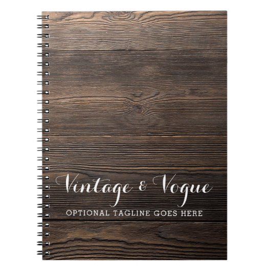 素朴なヴィンテージの木製のエレガントな国の農場のブティック ノートブック (正面)