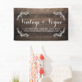 素朴なヴィンテージの木製のエレガントな国の農場のブティック 横断幕 (インサイチュ)