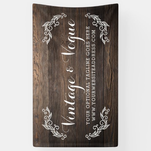 素朴なヴィンテージの木製のエレガントな国の農場のブティック 横断幕 (縦)