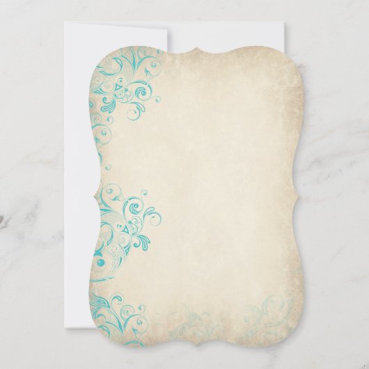 素朴なヴィンテージの水の華麗さの結婚式招待状 招待状 (裏面)