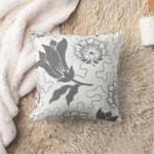 素朴なヴィンテージの灰色白の農家のスタイルの花柄 クッション (ブランケット)