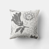 素朴なヴィンテージの灰色白の農家のスタイルの花柄 クッション (裏面)