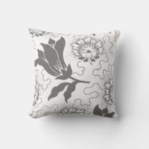 素朴なヴィンテージの灰色白の農家のスタイルの花柄