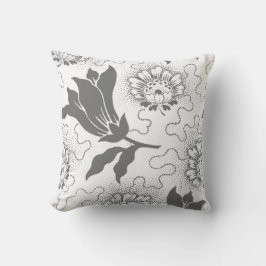 素朴なヴィンテージの灰色白の農家のスタイルの花柄 クッション