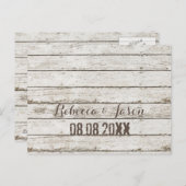 素朴なヴィンテージの白い納屋の木の日付を保存 案内ポストカード (正面/裏面)