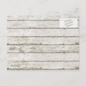 素朴なヴィンテージの白い納屋の木の日付を保存 案内ポストカード (裏面)