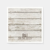 素朴なヴィンテージの白い納屋の木結婚の納屋 スタンダードカクテルナプキン (正面)