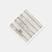 素朴なヴィンテージの白い納屋の木結婚の納屋 スタンダードカクテルナプキン (角)