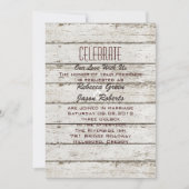 素朴なヴィンテージの納屋の木の結婚式招待状 招待状 (正面)