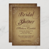 素朴なヴィンテージの紙のブライダルシャワー招待状 招待状 (正面/裏面)