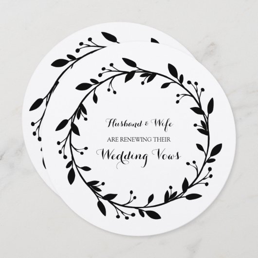 素朴なヴィンテージの花の誓約の更新の招待状 招待状 (正面/裏面)