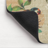 素朴なヴィンテージの鳥および花のぼろぼろの優雅 マウスパッド (コーナー)