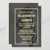素朴なヴィンテージの黒および金ゴールドの結婚式招待状 招待状 (正面/裏面)