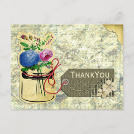 素朴なヴィンテージアジサイバラメイスン感謝していジャージャー ポストカード