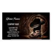 素朴なヴィンテージカウボーイブーツ西の国 マグネット名刺 (正面)