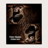 素朴なヴィンテージカウボーイブーツ西の国 名刺 (外部フラット)