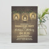 素朴なヴィンテージガーデンライトウッド婚約パーティ 招待状 (スタンド正面)