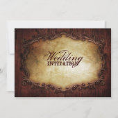 素朴なヴィンテージタイポグラフィ西部の田舎の結婚式 招待状 (正面)