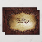 素朴なヴィンテージタイポグラフィ西部の田舎の結婚式 招待状 (正面/裏面)