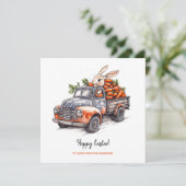 素朴なヴィンテージトラックの復活祭 カード (スタンド正面)