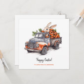 素朴なヴィンテージトラックの復活祭 カード (正面/裏面インサイチュ)