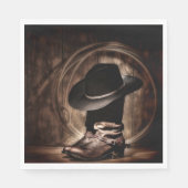 素朴なヴィンテージファームカウボーイブーツ西カントリー スタンダードランチョンナプキン (正面)