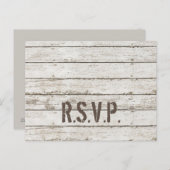 素朴なヴィンテージホワイトバーンウッドバーウェディングRSVP インビテーションポストカード (正面/裏面)