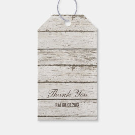 素朴なヴィンテージホワイトバーンウッドバーン結婚式の引き出物 ギフトタグ