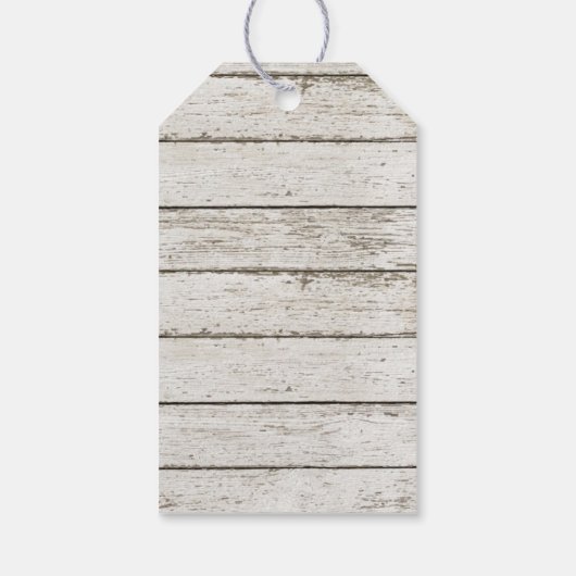 素朴なヴィンテージホワイトバーンウッドバーン結婚式の引き出物 ギフトタグ (裏面)