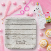 素朴なヴィンテージホワイトバーンウッドバーン結婚式の引き出物 ペーパープレート (パーティー)