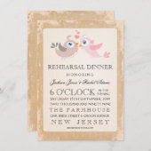 素朴なヴィンテージ愛鳥のリハーサルの夕食の招待 招待状 (正面/裏面)