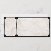 素朴なヴィンテージ映画チケットの招待状（RSVP QRコード付き） 招待状 (裏面)